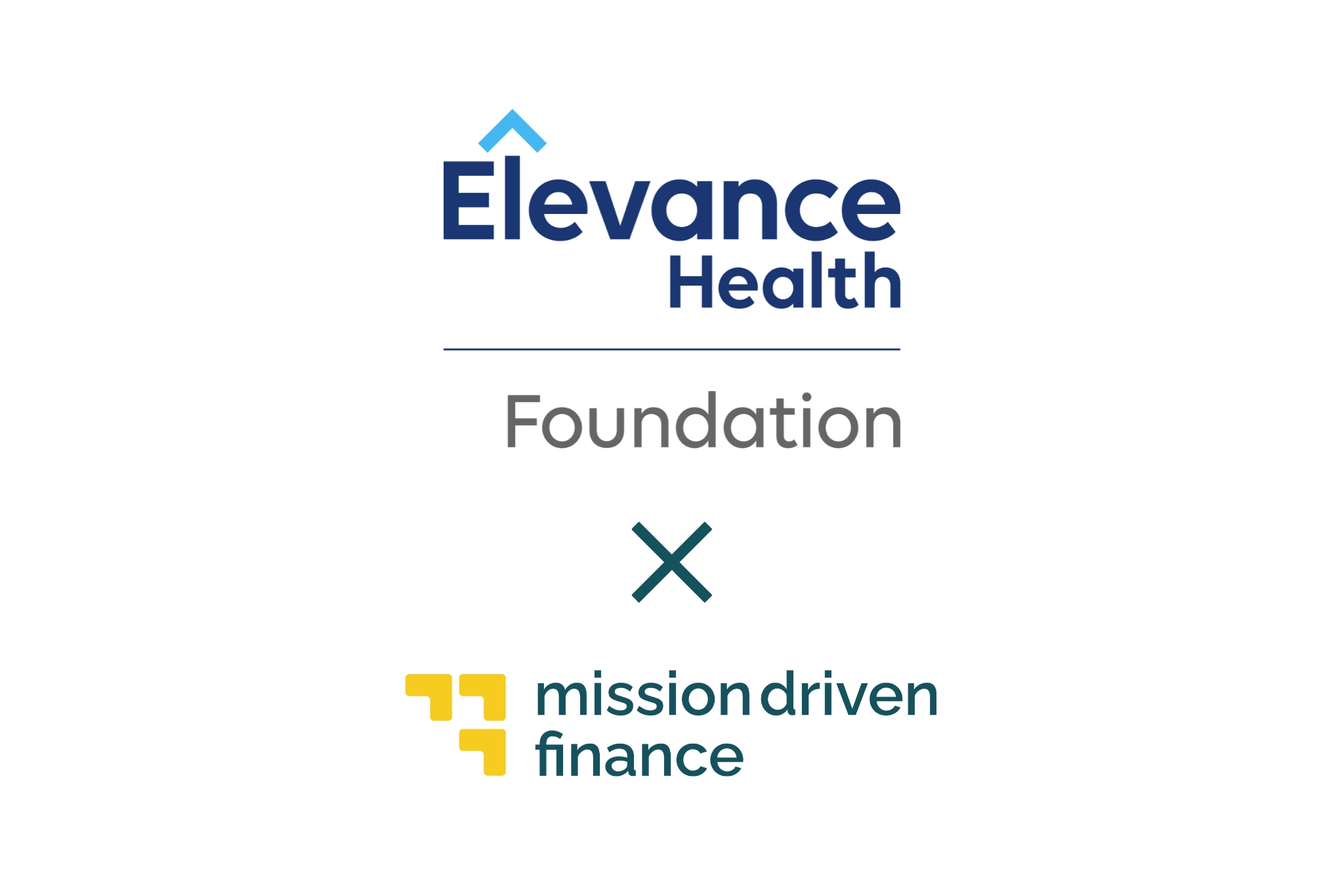 Logos for Elevance Health Foundation and Mission Driven Finance