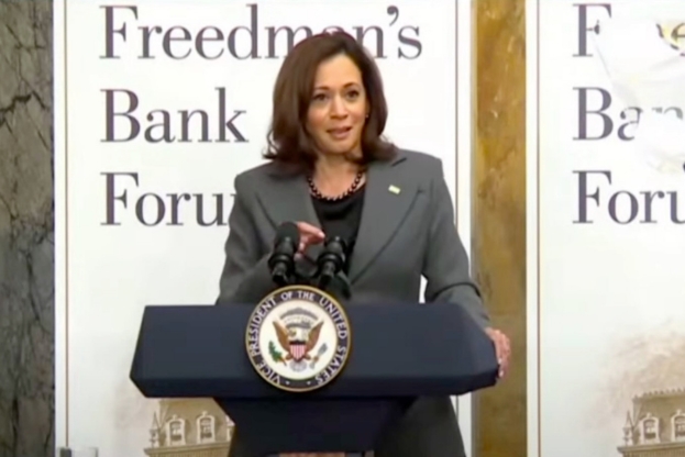 Vice President Kamala Harris at the Freedman's Bank Forum in 2022